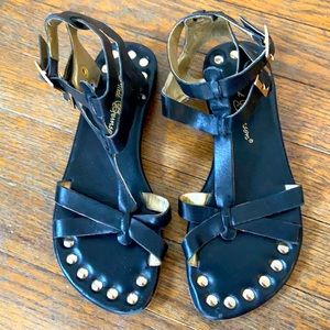 Black/gold flats size 6